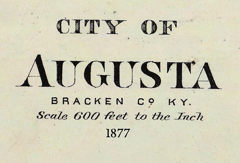 1877 Map of Augusta Bracken County Kentucky Etsy