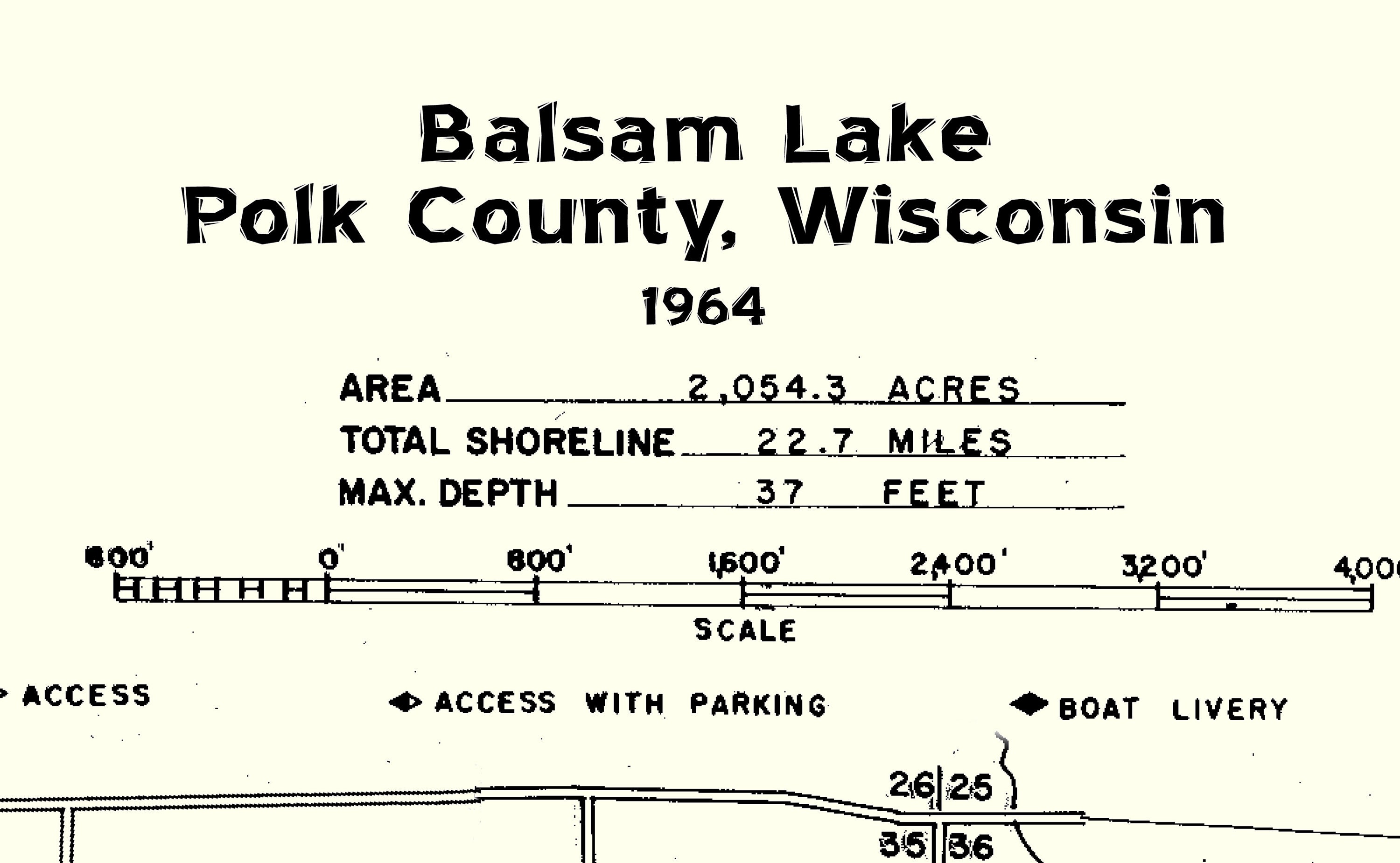 1964 Map of Balsam Lake Polk County Wisconsin - Etsy