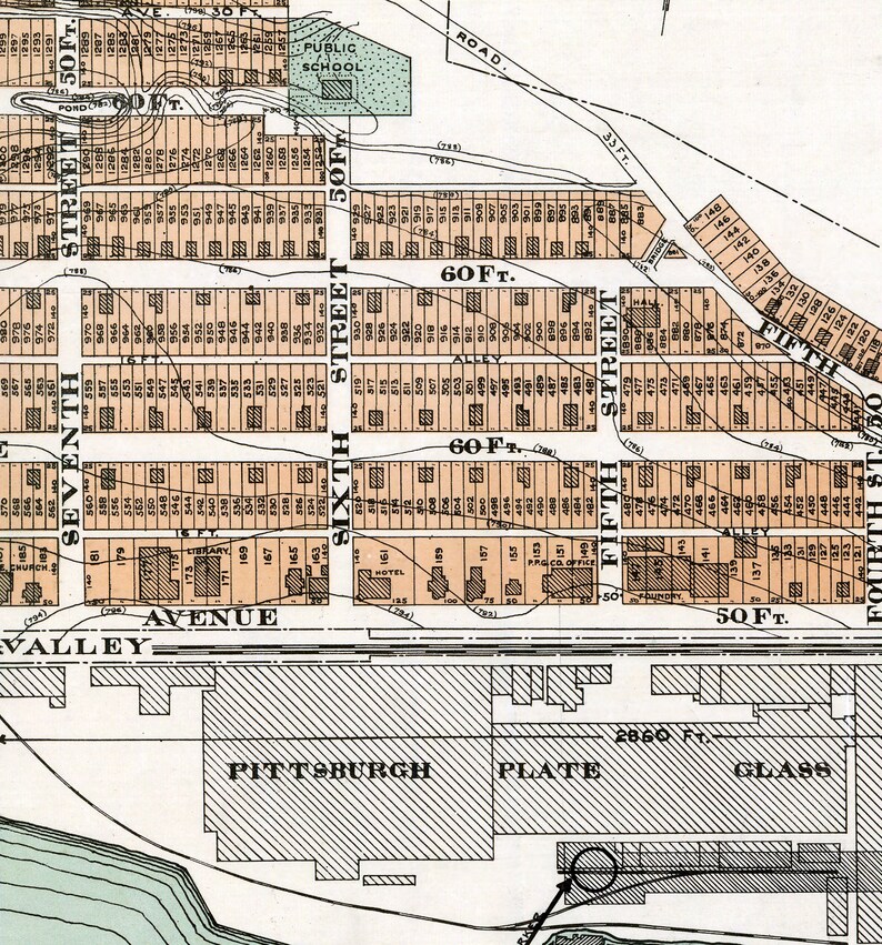 1898 Map of Ford City Pennsylvania Etsy