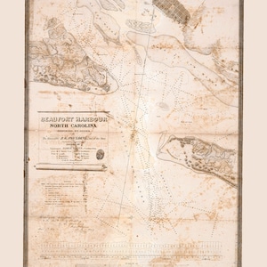 1839 Map of Beaufort Harbour North Carolina