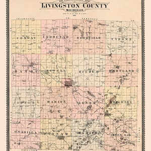 Carte 1895 du comté de Livingston, Michigan