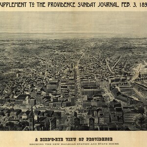 1895, Panorama-Karte von Vorsehung Rhode Island