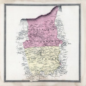 1862 Carte d'Upper Tulpehocken et du canton de Jefferson, comté de Berks, Pennsylvanie