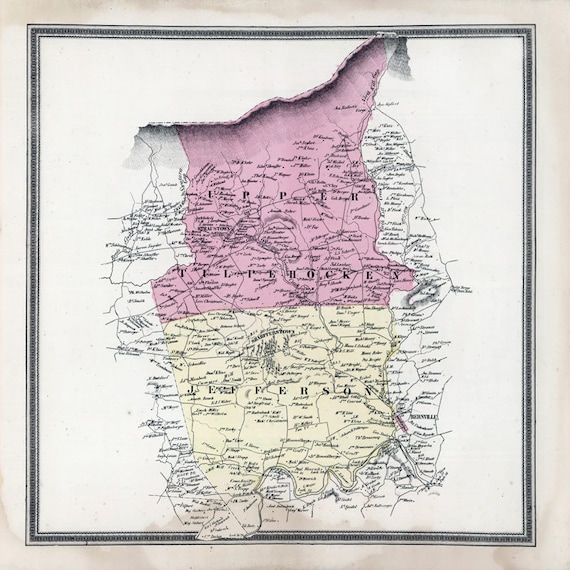 1862 Map of Upper Tulpehocken & Jefferson Township Berks Etsy