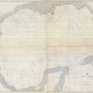1879 Mappa nautica del Golfo del Messico