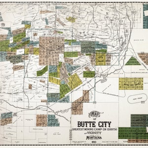 1893 Map of Butte City Montana