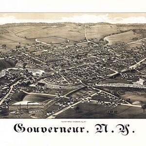 1885 Panorama-Karte von Gronor New York