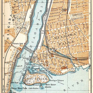 1907 Karte der Niagarafälle Kanada