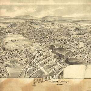 1892 Panoramakarte von Vorsehung Pennsylvania Scranton