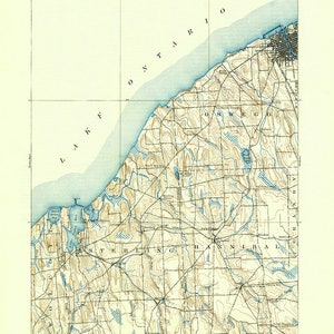 1895 Topo Map of Oswego New York Quadrangle