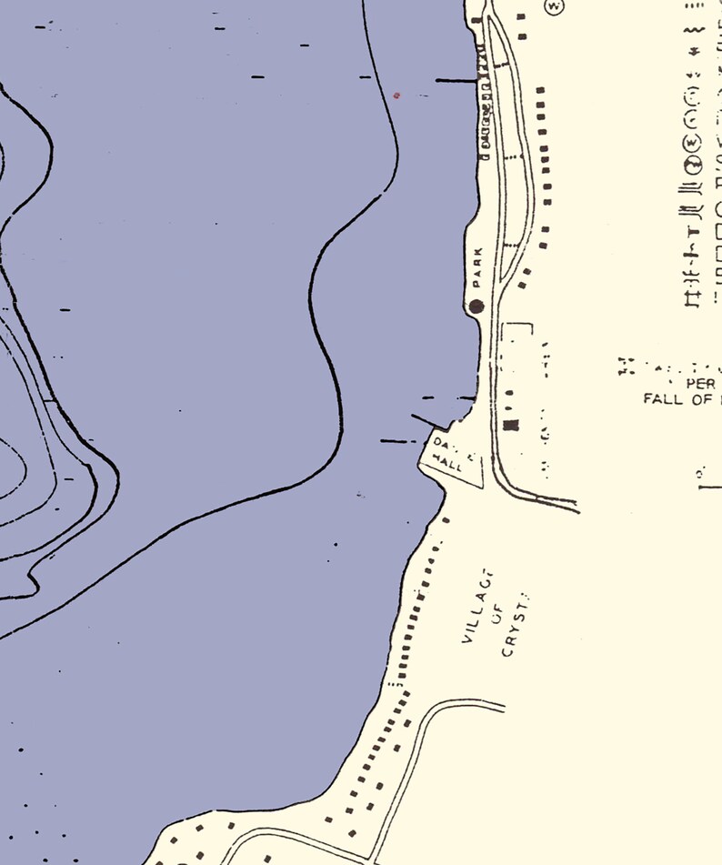 1941 Mapa de Crystal Lake Montcalm County Michigan Etsy México