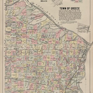 1902 Karte von Griechenland und Manitou Beach Monroe County New York