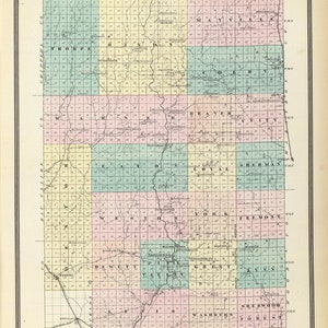 Carte du comté de Clark, Wisconsin, 1878