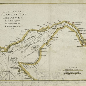 1779 Karte von Delaware Bay und Fluss