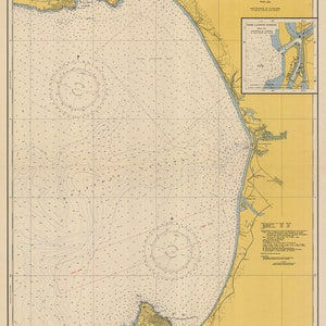 1948 Seekarte von Monterey Bay Kalifornien