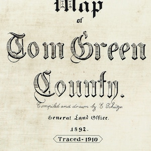 1892 Farm Line Map of Tom Green County Texas - Etsy