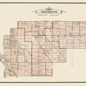 1896- Karte von Portsmouth Township, Bay County, Portsmouth, MI
