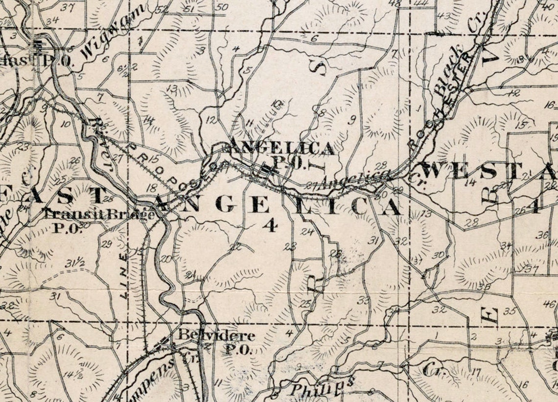 1875 Map of Allegany County New York Etsy