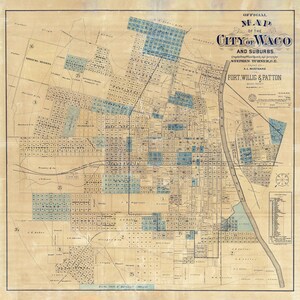 1891 Map of Waco Texas