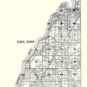 1917 Map of Egg Harbor Township Door County Wisconsin
