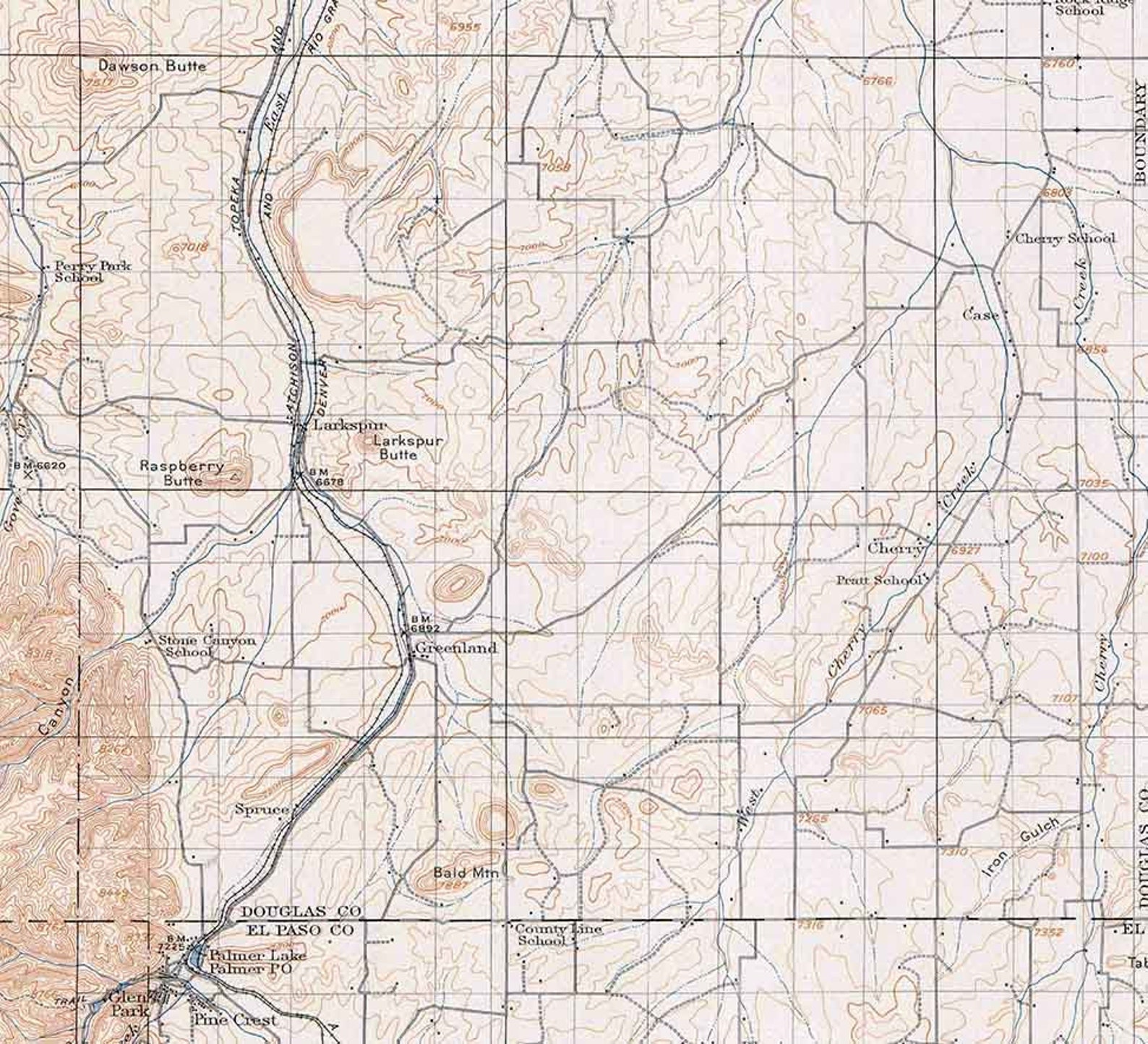 1913 Topo Map of Castle Rock Colorado Etsy