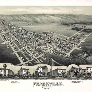 1889 Panorama-Karte von Frackville Pennsylvania