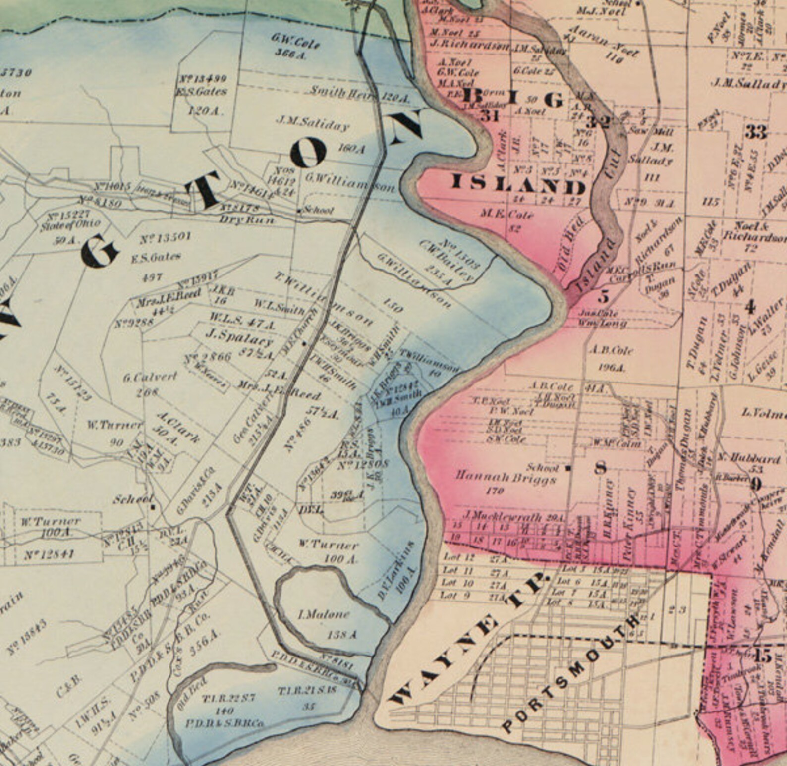 1875 Farm Line Map of Scioto County Ohio Portsmouth Etsy