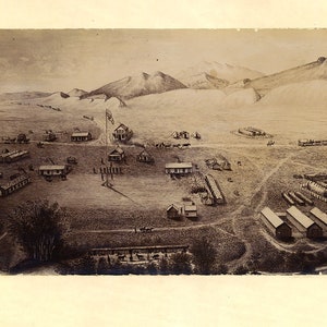 1865 Panorama-Karte von Fort Collins Colorado