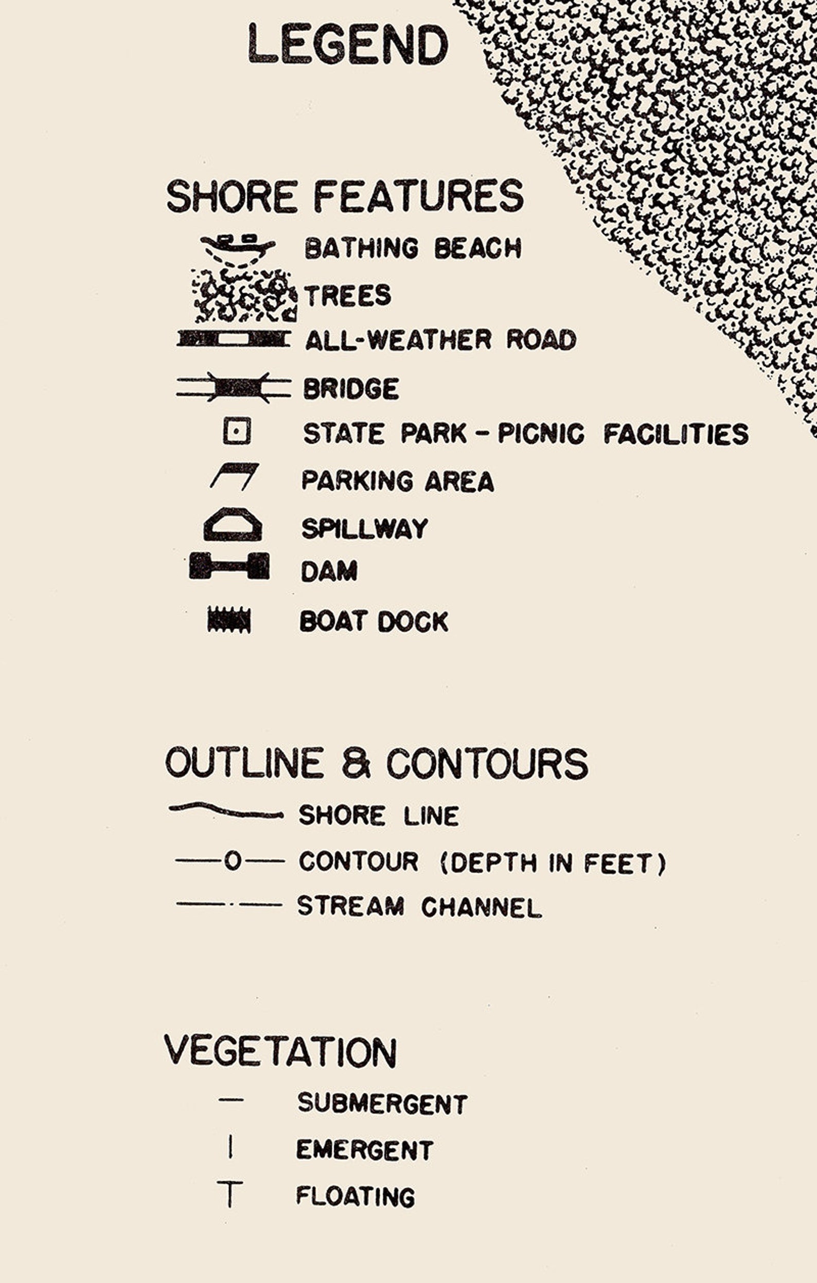 1960 Map of Blue Rock Lake Muskingum County Ohio Etsy