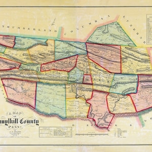 1855 Carte du comté de Schuylkill en Pennsylvanie