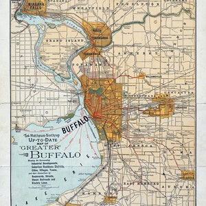 Carte 1893 de la région de Buffalo, New York