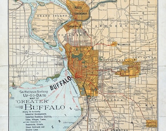 1893 Map of Buffalo New York Area