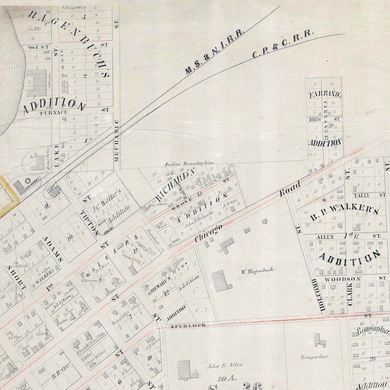 1860 Town Map of La Porte Indiana Etsy