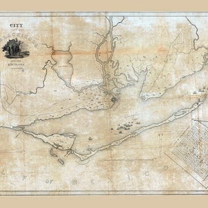 1836 Kaart van Apalachicola Florida en omgeving