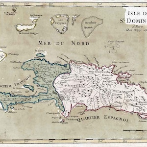 1767 Map of Haiti & The Dominican Republic