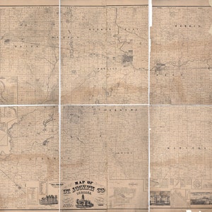1866 Farm Line Map of St Joseph County Indiana South Bend Lowell
