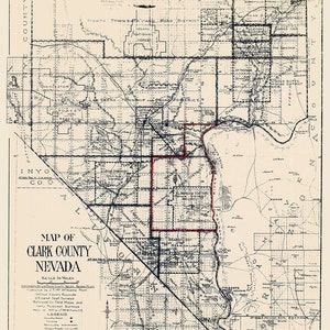 Carte du comté de Clark, Nevada, 1927