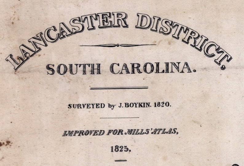 1820 Map of Lancaster County South Carolina Etsy