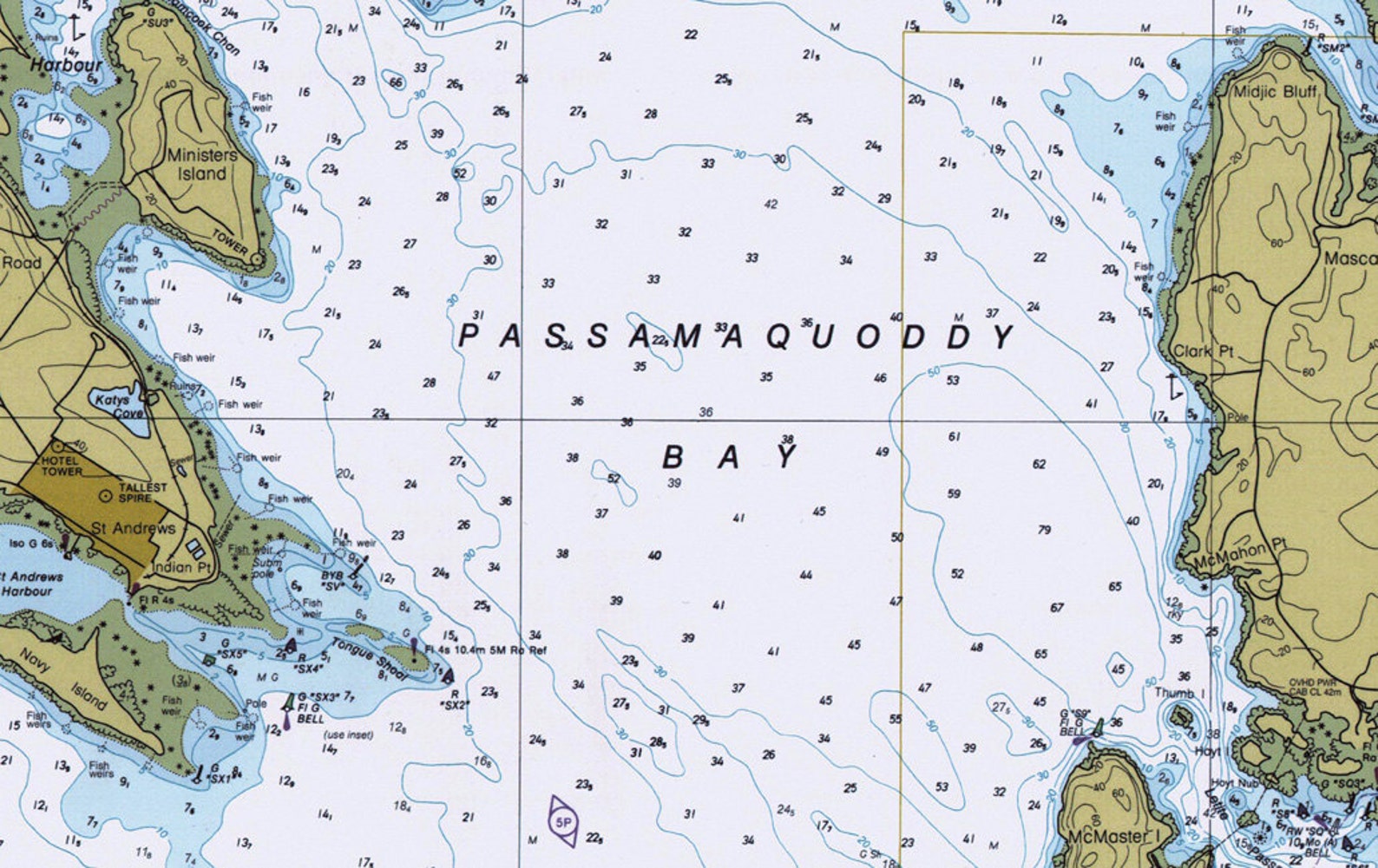 1996 Nautical Map of Passamaquoddy Bay and St Croix River Etsy UK