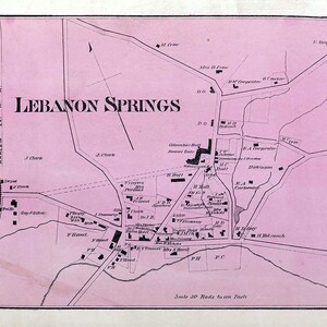 1873 Carte de Lebanon Springs, comté de Columbia, New York