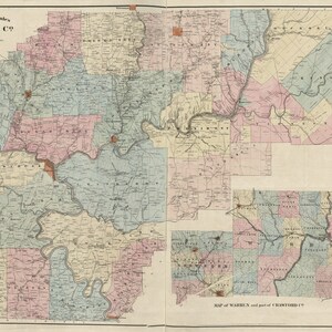 Carte de la limite des fermes de 1865 du comté de Venango, en Pennsylvanie