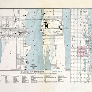 Kaart uit 1907 van West Palm Beach Lake Worth en Palm Beach Florida