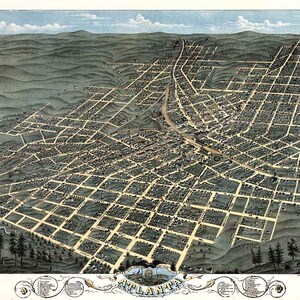 1871 Panorama-Karte von Atlanta Georgia