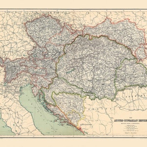 1910, Landkarte Österreich-Ungarn