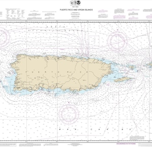 Mapa Náutico de Porto Rico e Ilhas Virgens de 2013
