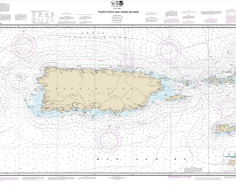 2013 Nautische Karte von Porto Rico und Jungferninseln