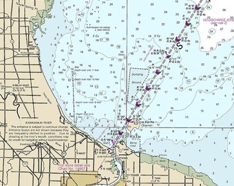 2014 Nautical Map of Saginaw Bay Lake Huron Michigan -  Israel