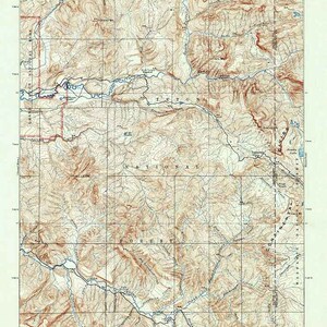 1902 Carte topographique du mont Leidy, Wyoming, parc national de Grand Teton