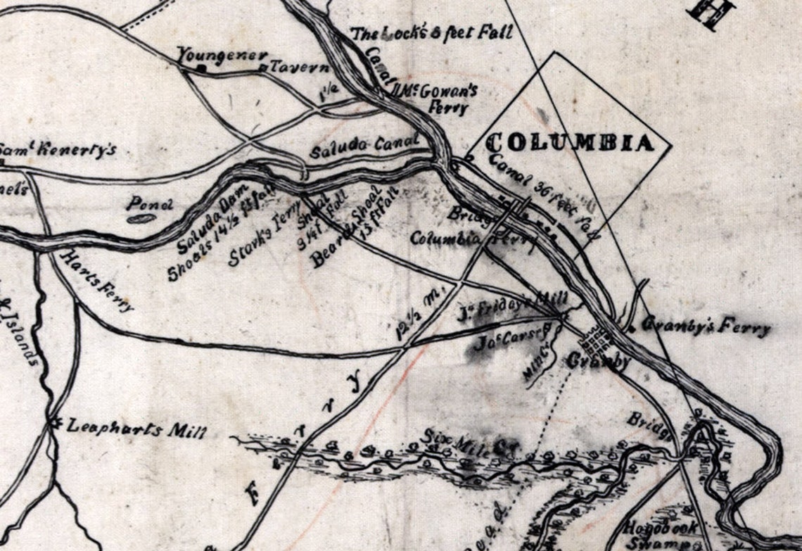 1825 Map of Lexington County South Carolina Etsy