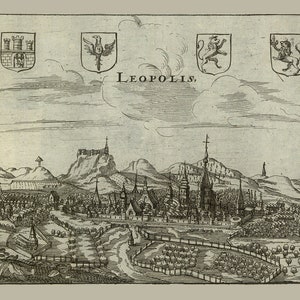 1659 Panorama von Lwow Lemberg Galizien Österreich Ungarn